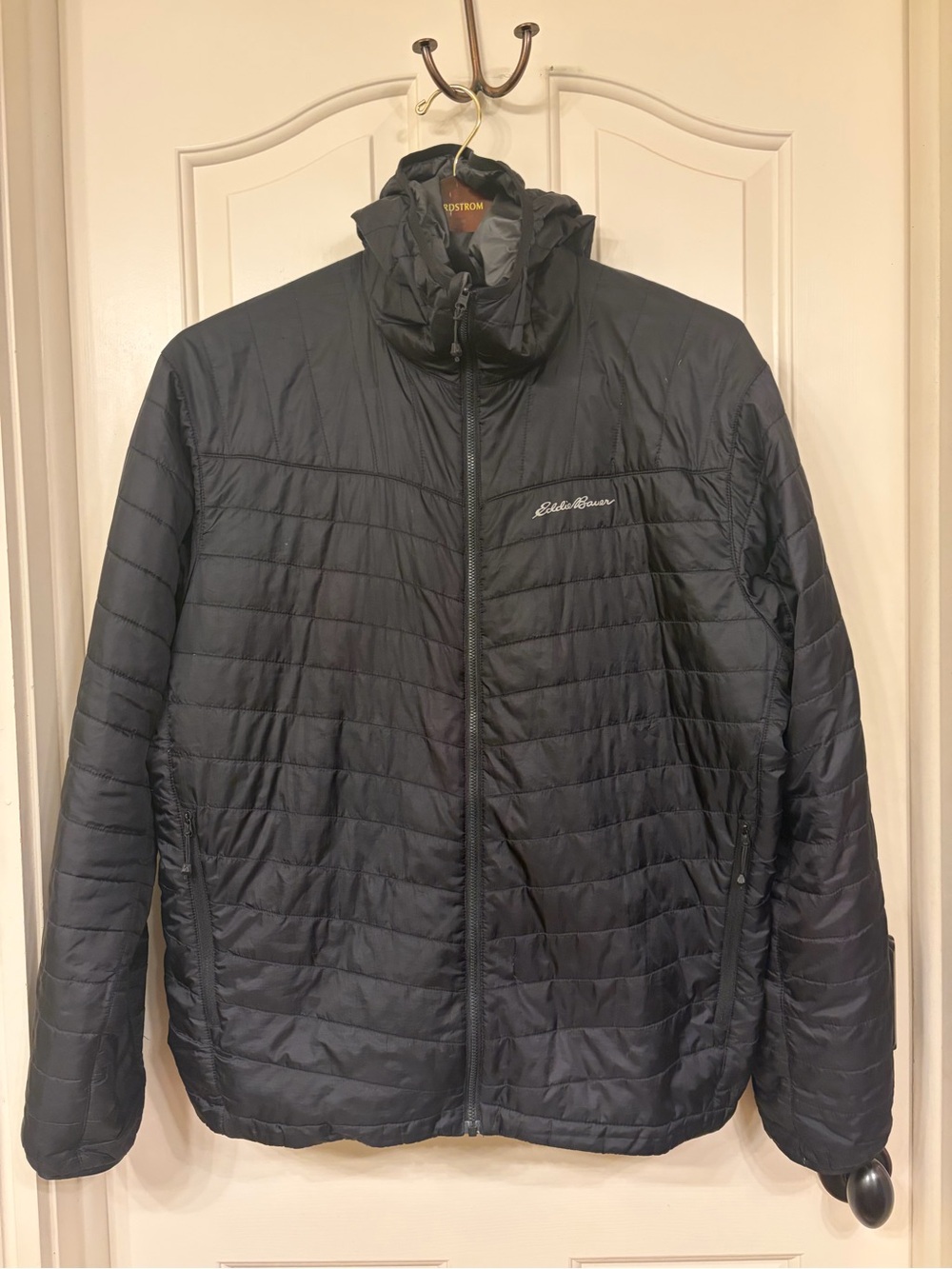 Eddie Bauer Men’s Black Quilted Packable Puffer Jacket